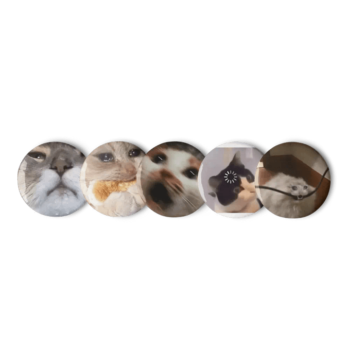 Set of Pin Buttons: Meme Cats 11 product image (2)