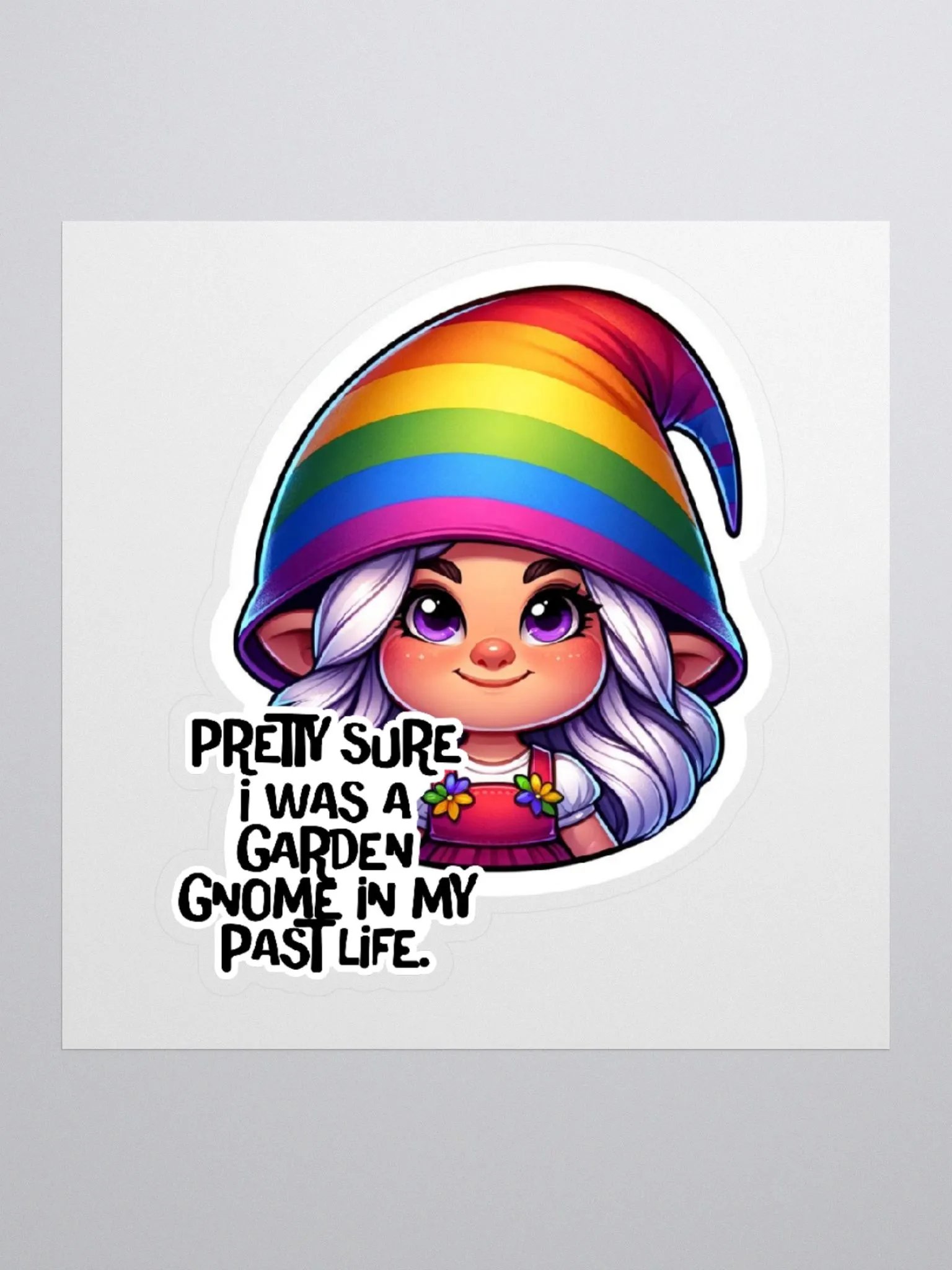 Rainbow Garden Gnome Sticker-Rainbow Sticker-Gnome LGBTQIA+ Sticker product image (2)