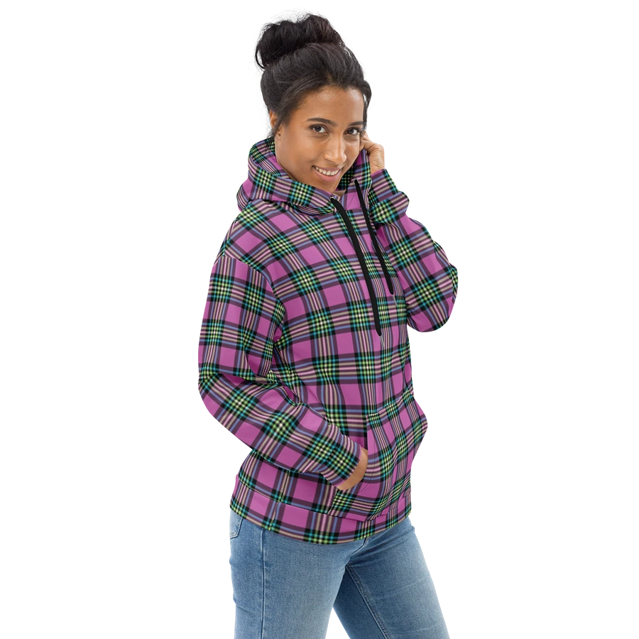 Purple Orchid and Turquoise Plaid Hoodie product image (1)