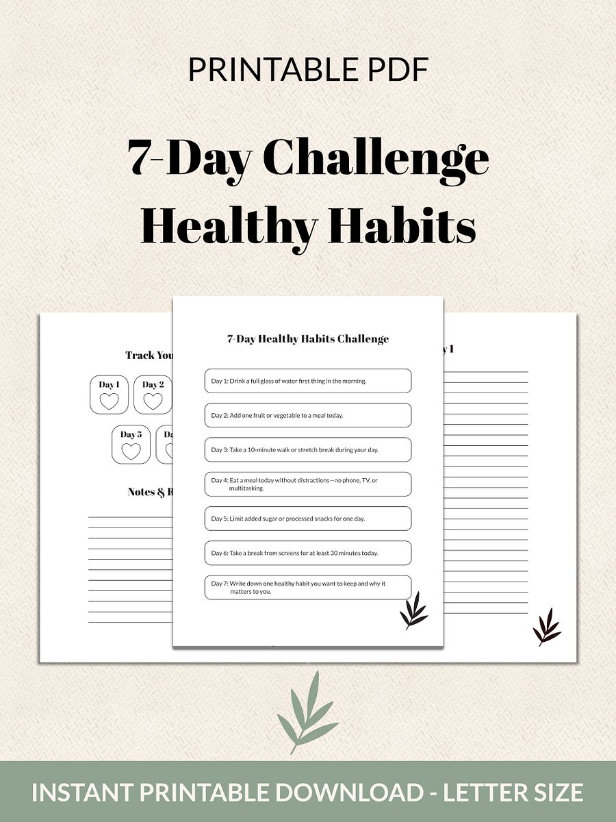 7-Day Healthy Habits Challenge Printable product image (2)