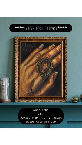 What image/color/vibe/emoji/gif is your mood ring reflecting today? 💍 

MOOD RING, 2025
20X30, Acrylics on Canvas

Remember m...
