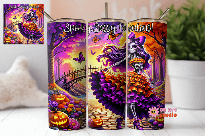 Spooky, Sassy, Fabulous! Tumbler Wrap PNG product image (1)