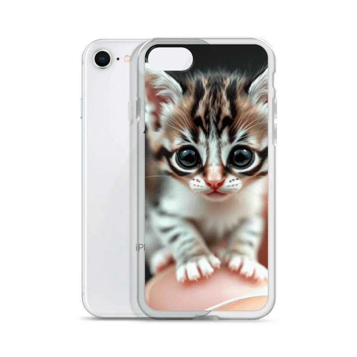 Striped Kitten on a Finger iPhone® Clear Case product image (51)