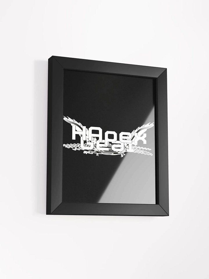Framed - Black - High-Quality Matte Poster - Embroidered - White HApex Gear Black Logo product image (2)