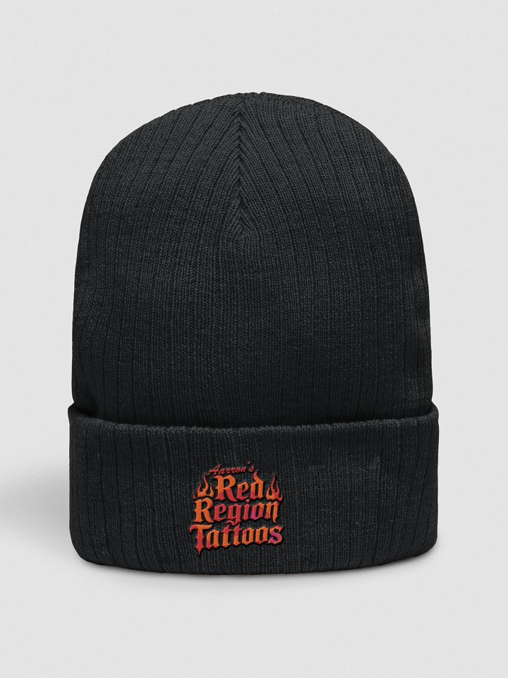 Aarron's Red Region Tattoos embroidered rib knit beanie product image (2)