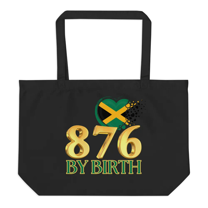 Jamaican Flag Heart Organic Tote Bag product image (3)