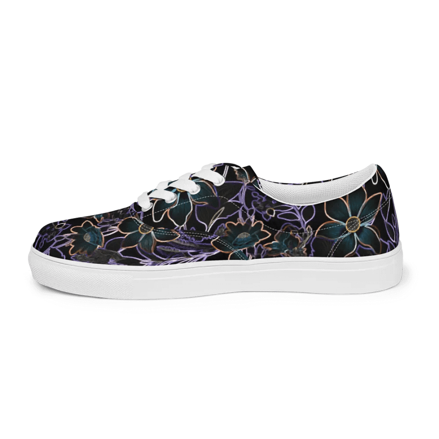Trippy Dark Florals/Women's Lace-Up Canvas Shoes by Allcolor product image (3)