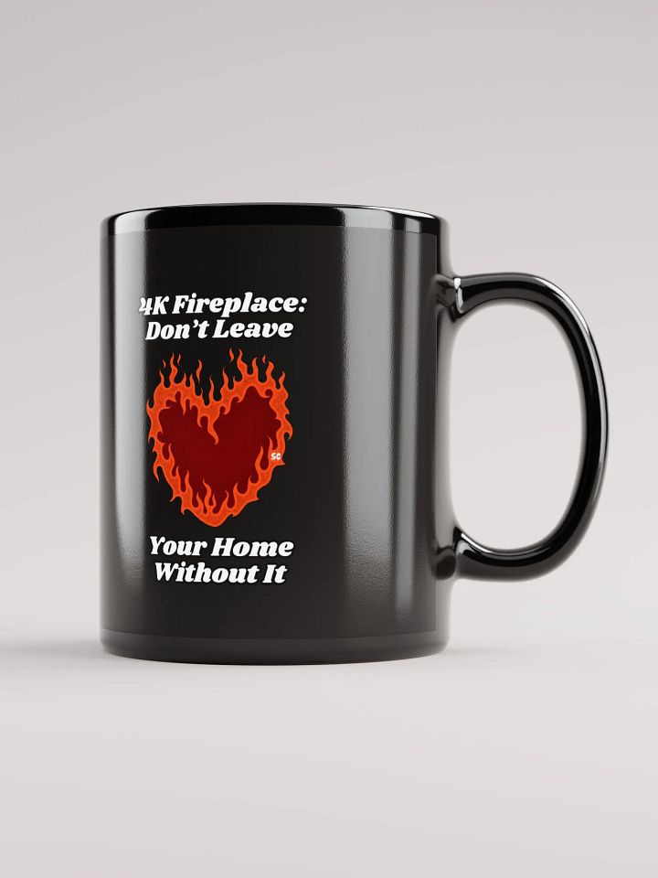 Flaming Heart - 4K Fireplace: Don't Leave Your Home Without It | Black Glossy Mug product image (1)