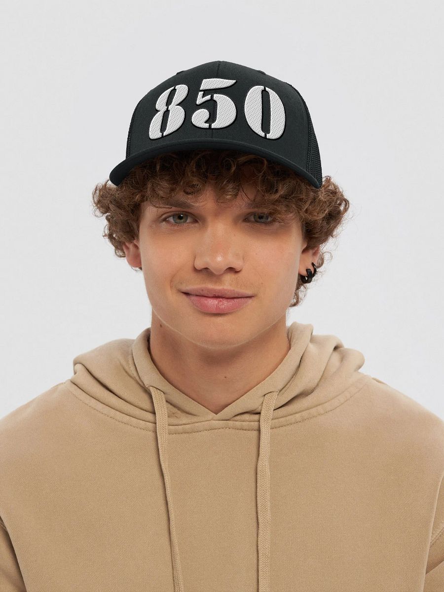 850 Destin Florida Area Code structured Trucker Snapback Hat product image (25)