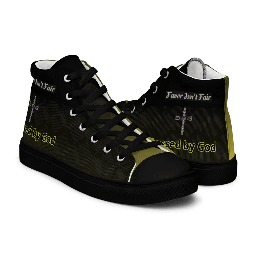 BBG Diamond Cross Black and Gold High Tops - Black Soles product image (7)