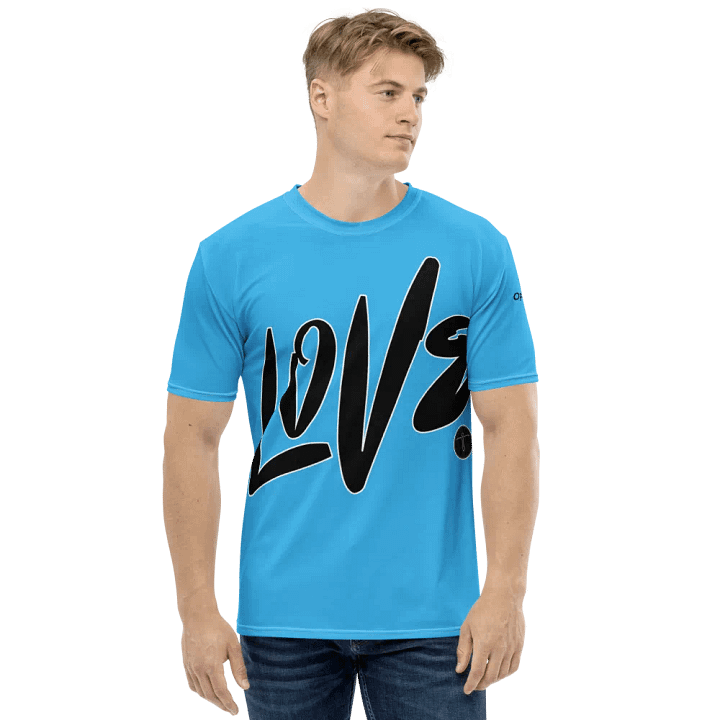 Love & Peace - Blue - Crew Neck T-Shirt product image (1)