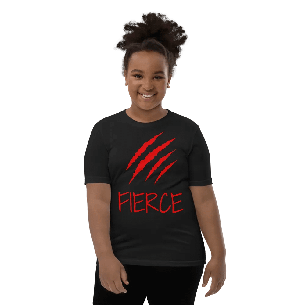 Kids 'Fierce' T-Shirt with Bold Cat Scratch Design - Unleash Their Wild Side