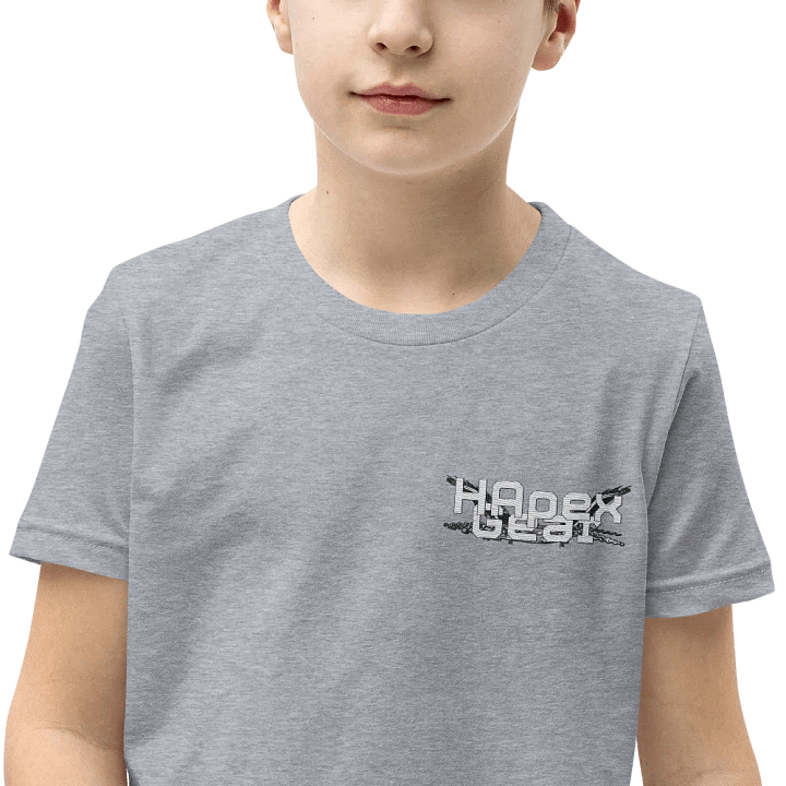 Youth Short Sleeve T-Shirt - Embroidered - White HApex Gear White Logo product image (2)
