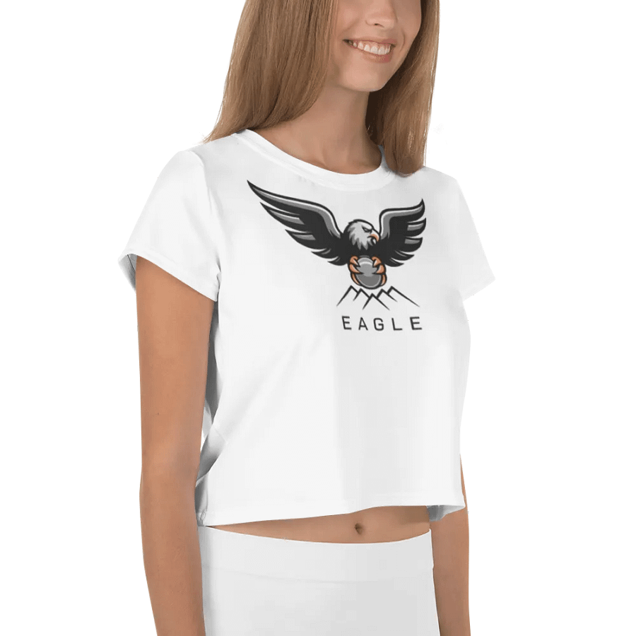 Eagle Women's Crop Tee - Bold Eagle Graphic on White product image (10)