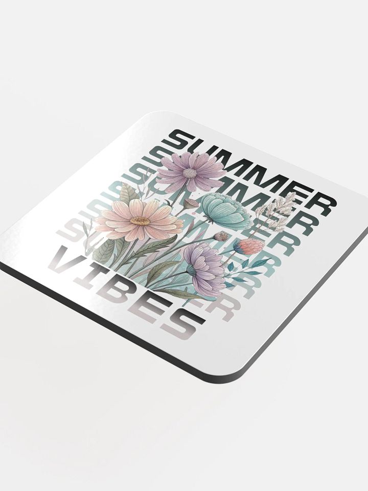 Summer Vibes Boho Flowers Blooms Glossed Coaster product image (1)