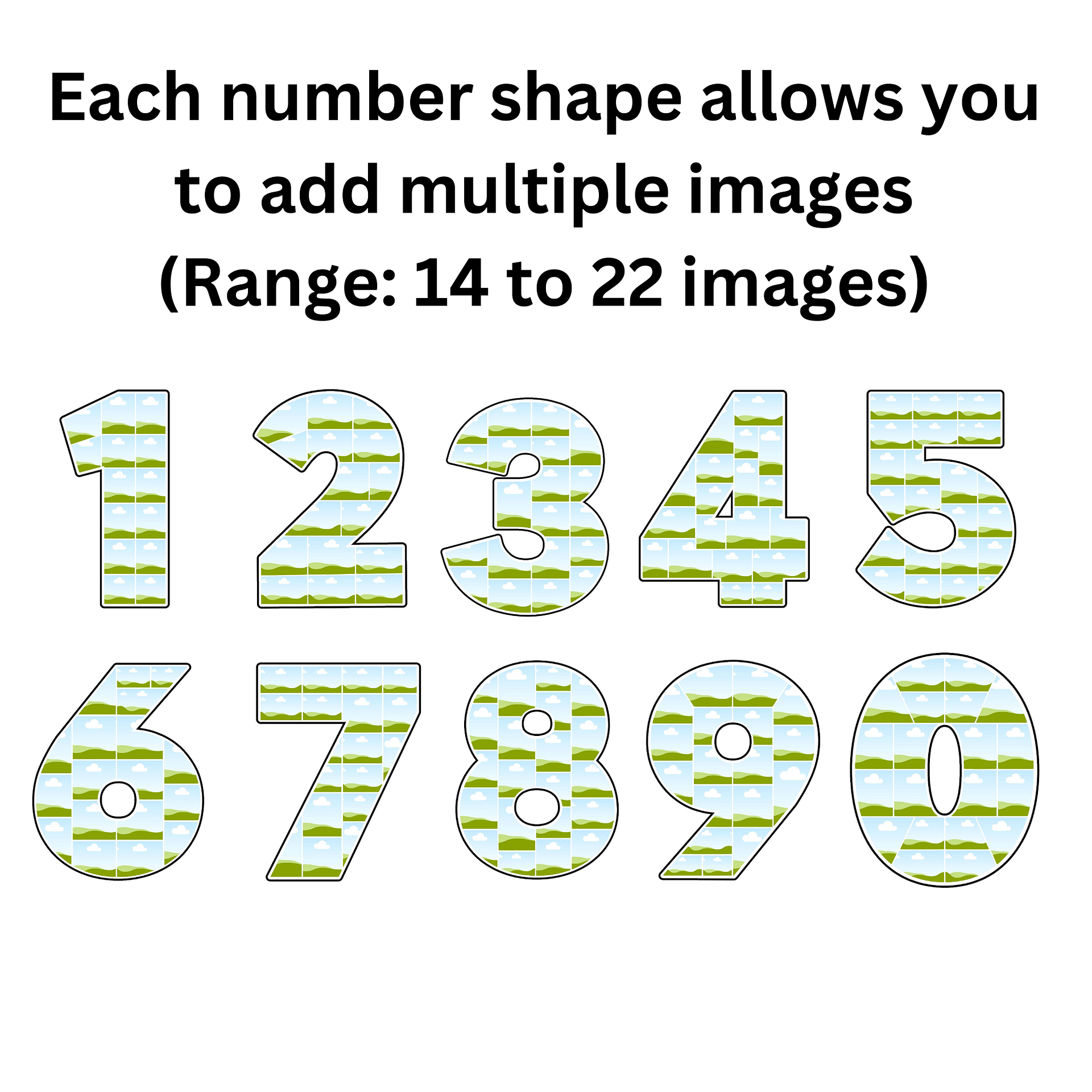 All Digits (1, 2, 3, 4, 5, 6, 7, 8, 9, 0) Number Frames Canva Template product image (3)