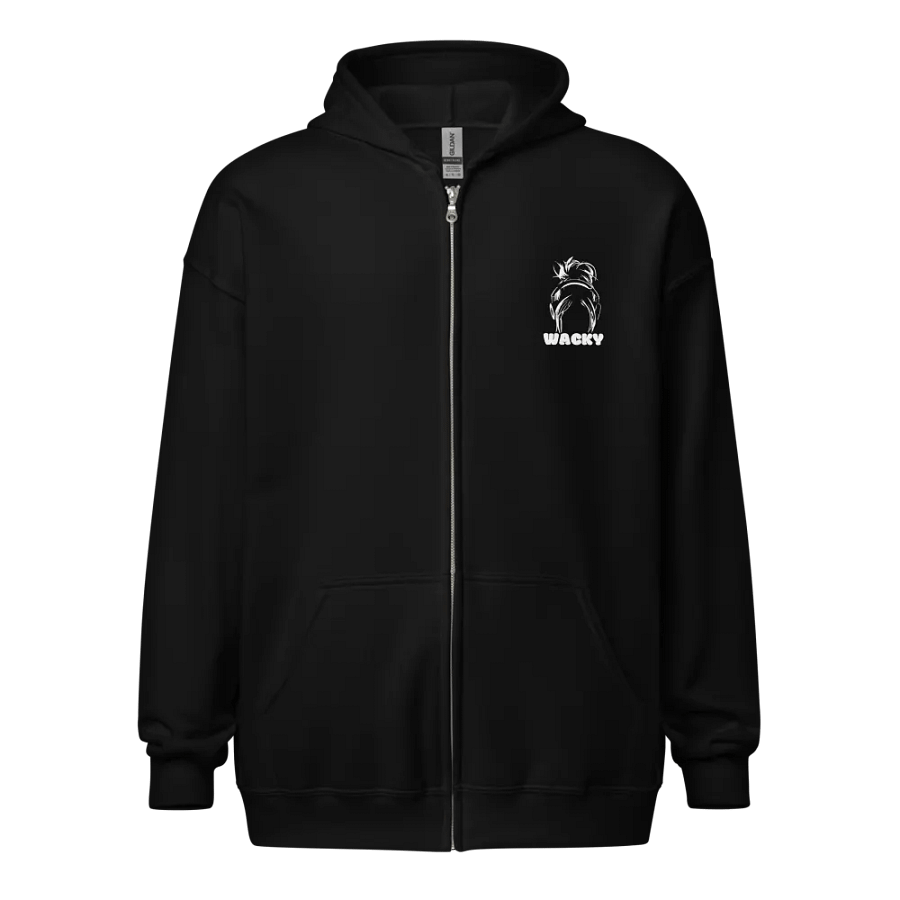 Wacky Logo Zip Up Hoodie (White Ink) product image (1)