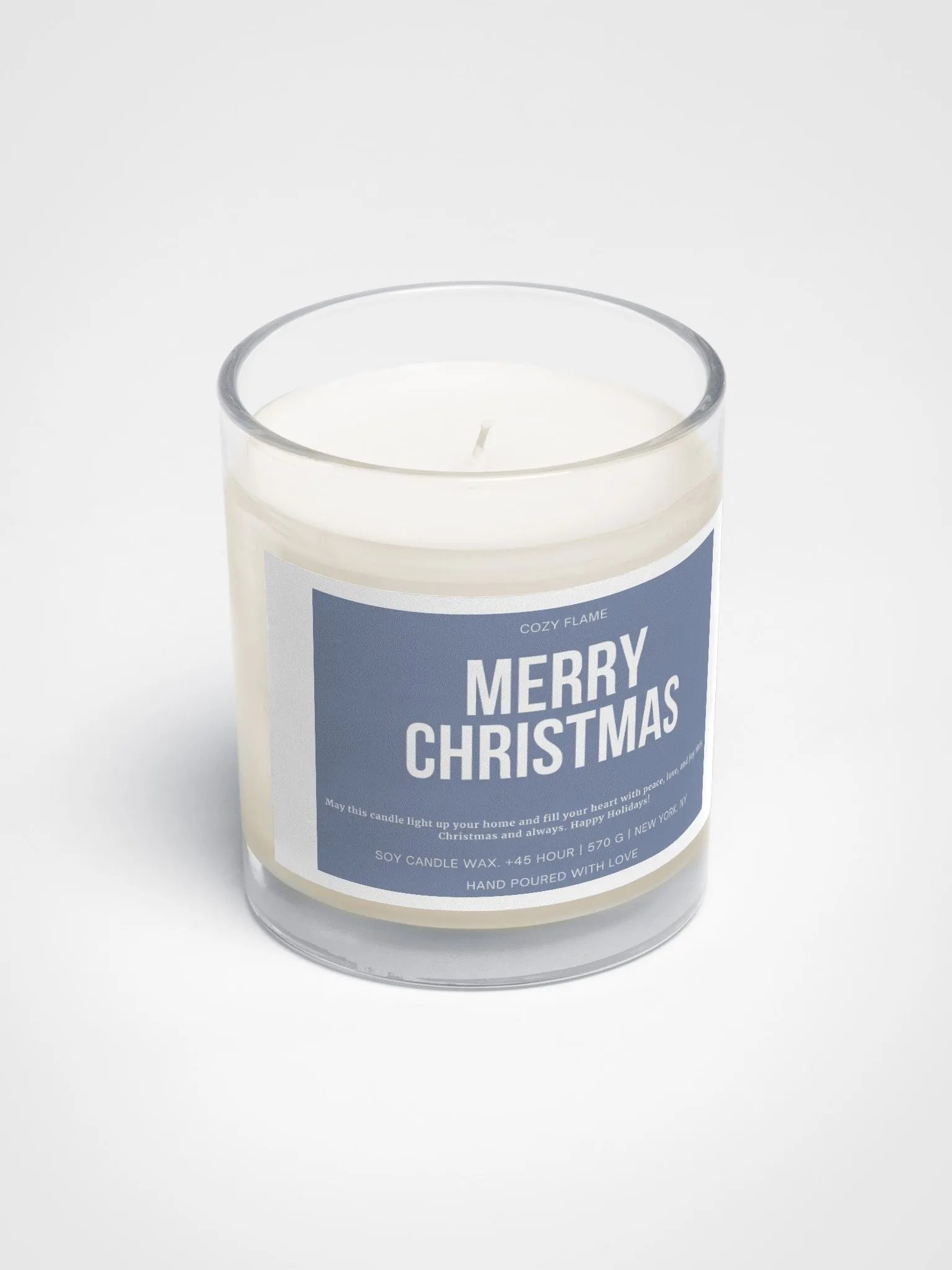 Merry Christmas Soy Wax Candle Blue Color product image (2)