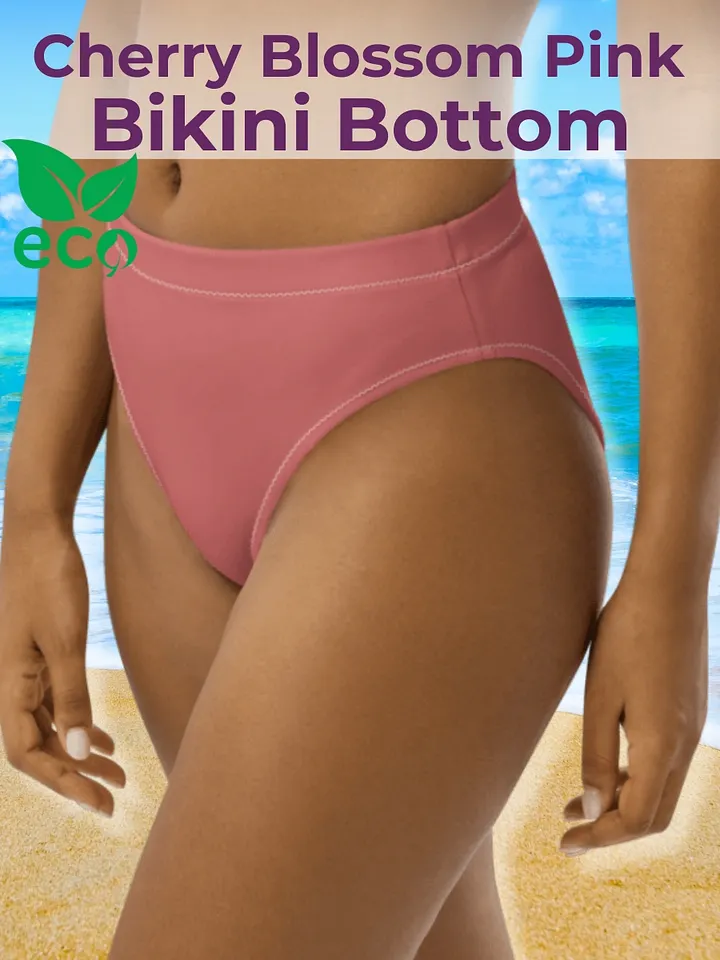 Cherry Blossom Pink Eco-Green High Waisted Bikini Bottom product image (1)