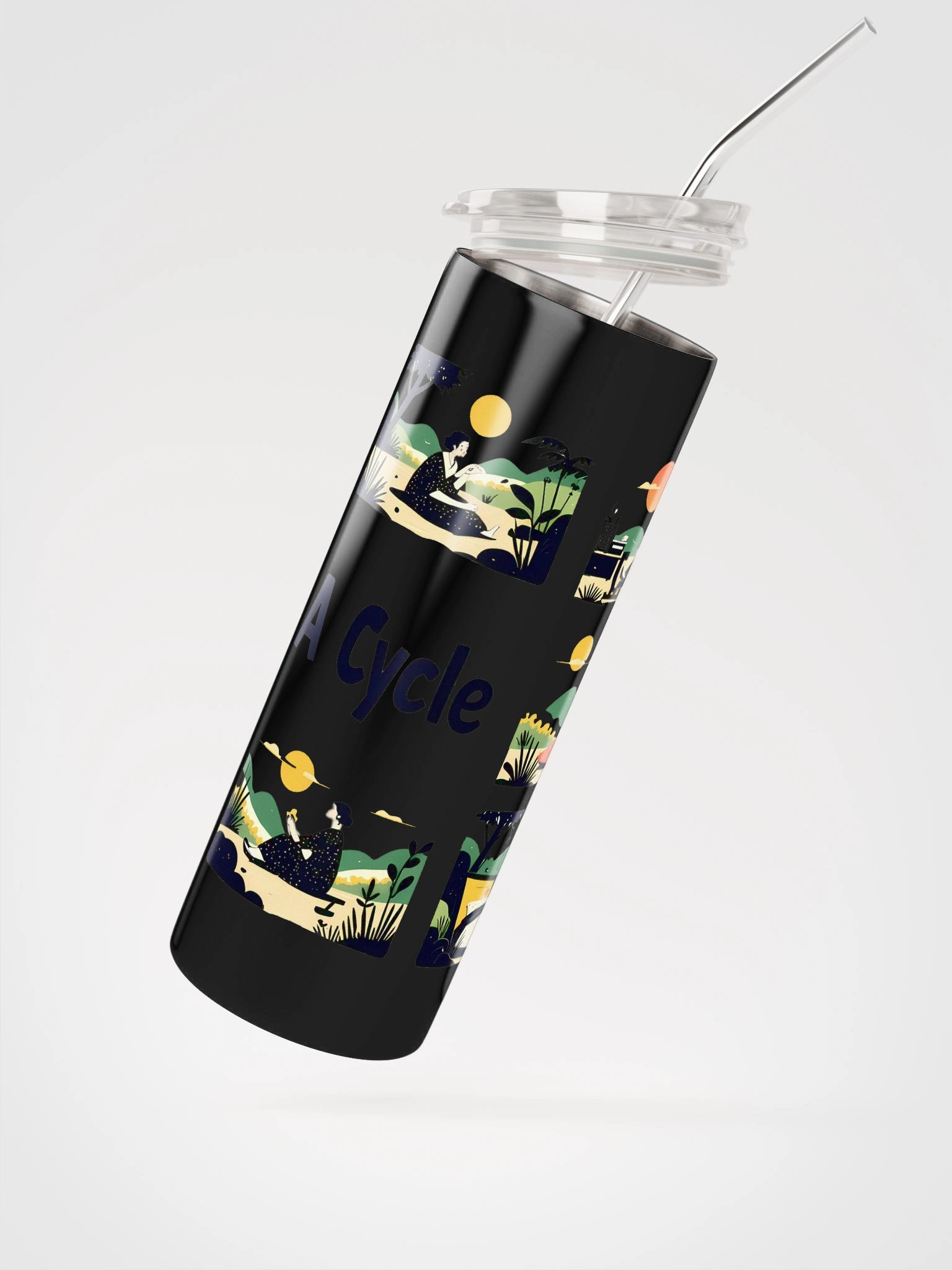 Nature-Inspired Life Cycle Art | Harmonious Illustration Steel Tumbler product image (2)