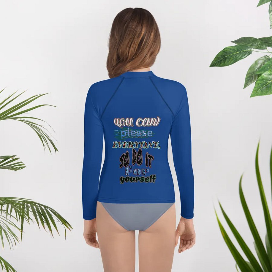 You Cant Please Everyone, So Do It For Yourself - Dark Cerulean - Youth Rash Guard product image (11)