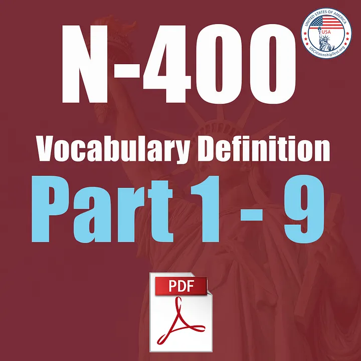 N-400 Vocabulary with SIMPLE Definitions v1 product image (1)