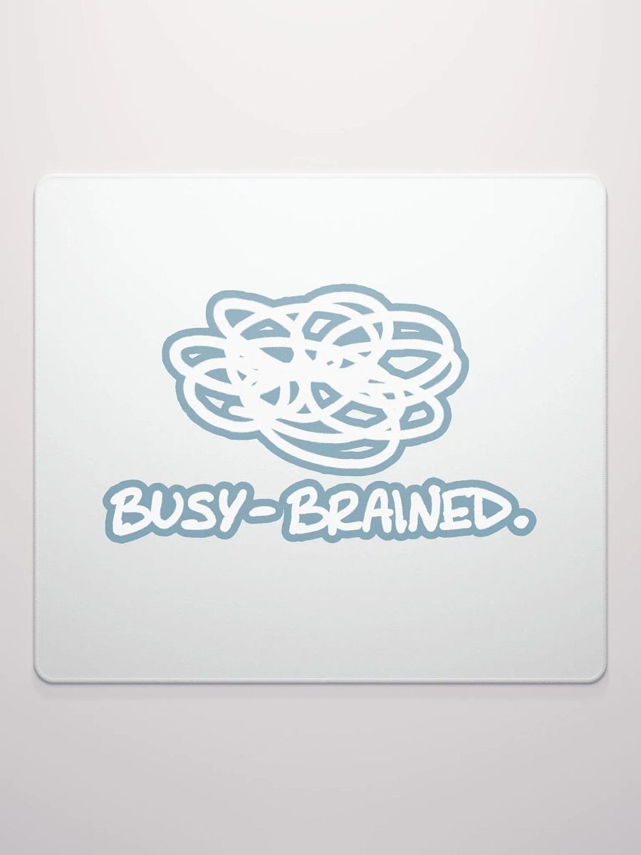 BUSY-BRAINED (lined design, #709AAF) mouse pad product image (2)