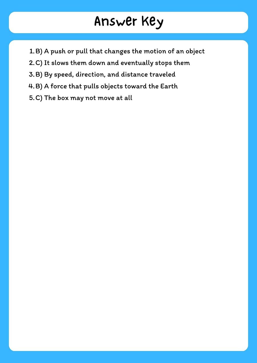 Force and Motion Reading Comprehension Passage with Questions product image (3)