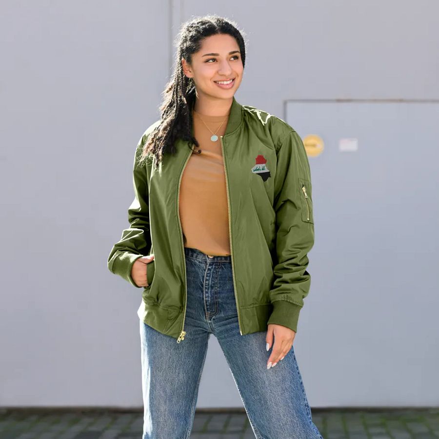 Iraq Flag Premium Recycled Bomber Jacket product image (3)