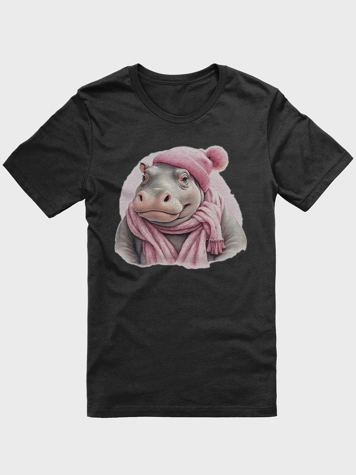 Adorable cute Hippo wearing a pink hat and scarf Supersoft T-Shirt product image (1)