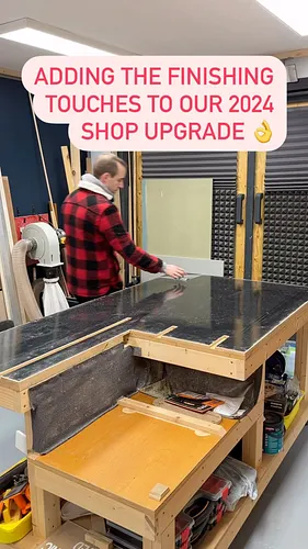 Just over here adding the finishing touches to our 2024 shop upgrade. 👌 #satisfying #garagewoodshop #reveal