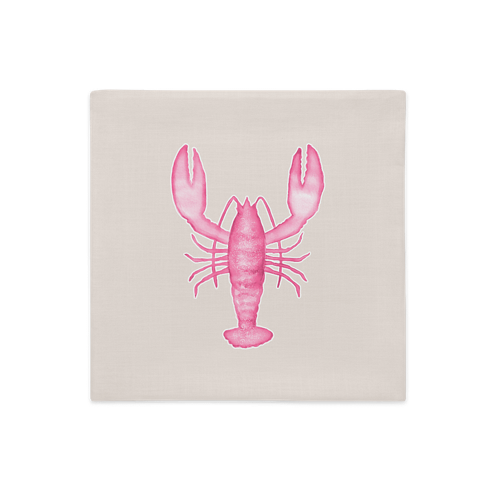 Beige Pink Lobster Pillow case/Beige Pink Hummer Kissenhülle product image (2)