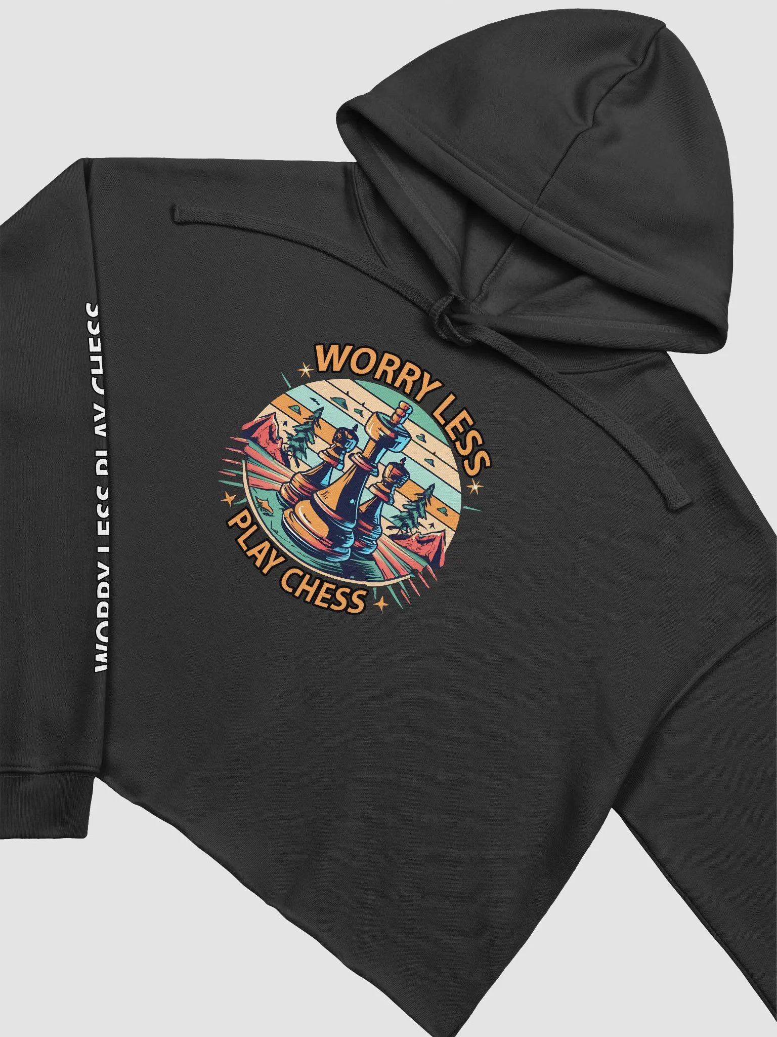 WORRY LESS PLAY CHESS - Fleece Crop Hoodie product image (3)