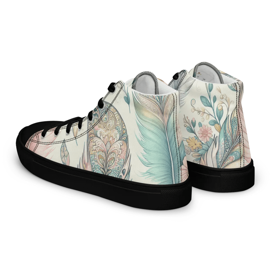 Whimsical Feathers High Top Canvas Shoes product image (8)