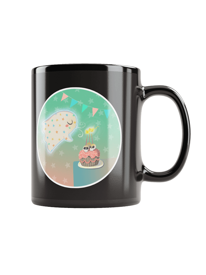 Pastel Little Ghost Birthday Cake - Black Ceramic Birthday Mug product image (2)