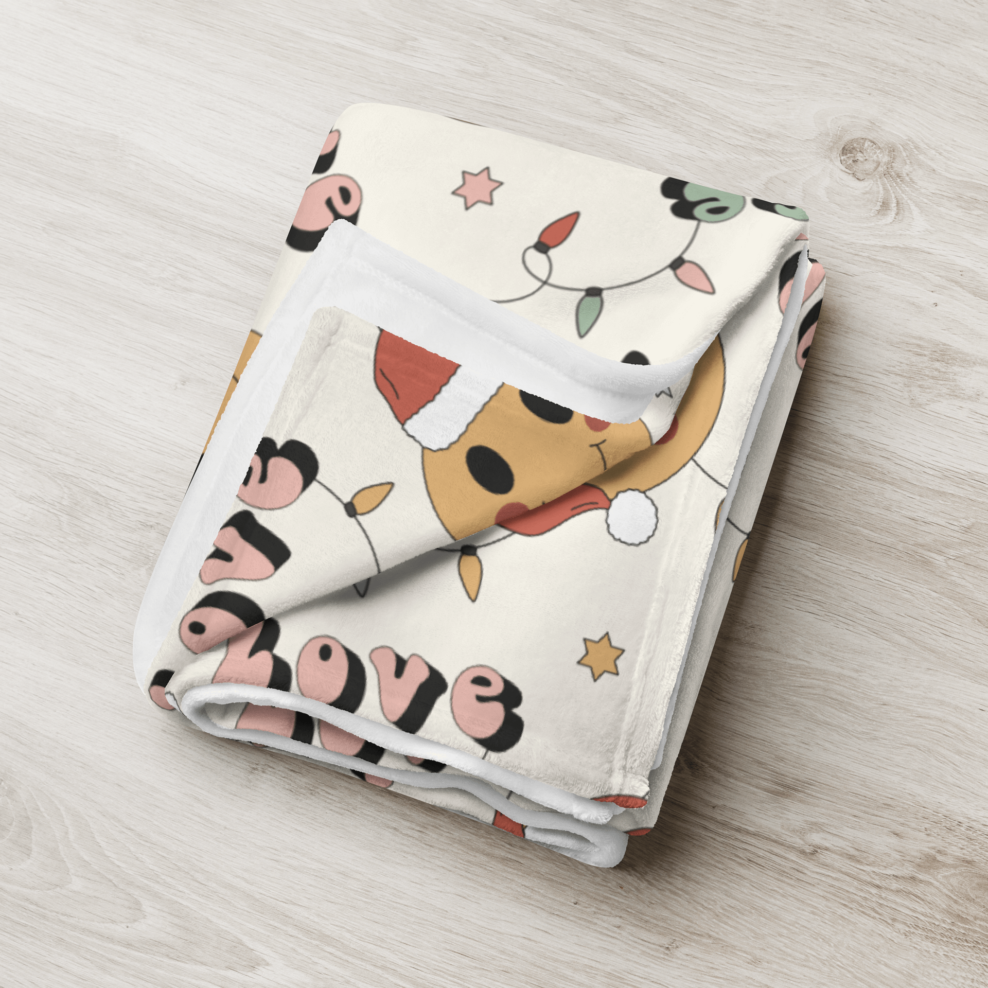 Peace Love Joy Santa Smiley Blanket product image (4)