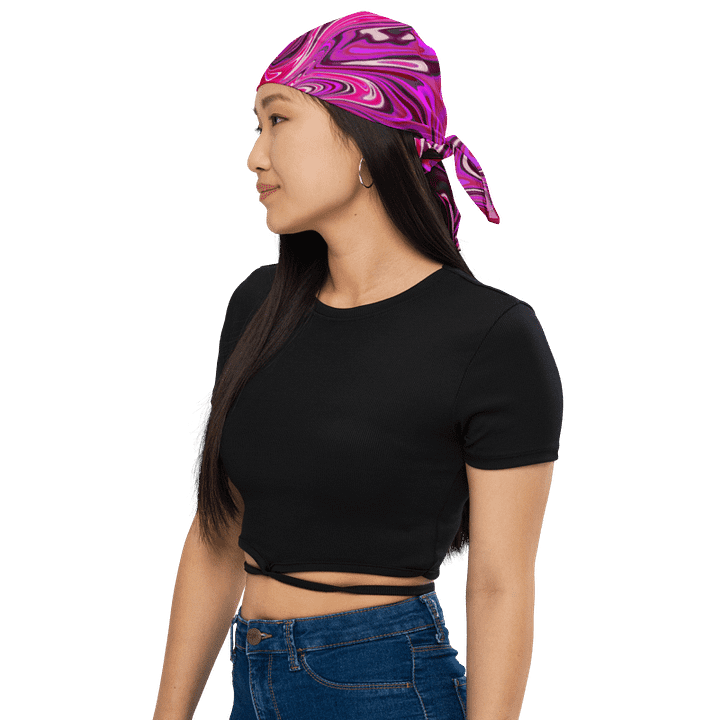 Bandana - Pink and Purple Digital Fluid Art product image (1)