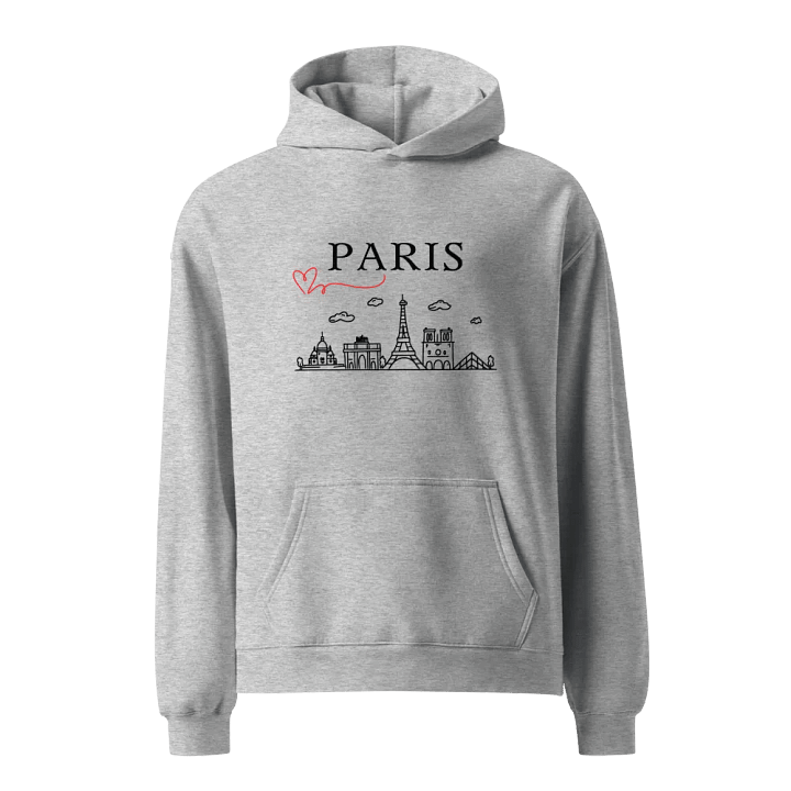 Love Paris with Monuments Unisex Oversized Hoodie | Black Ink product image (1)