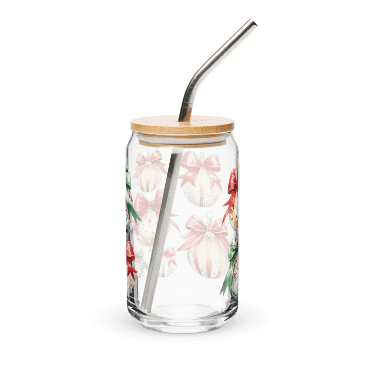 Festive Bow Glass Can Sipper product image (2)