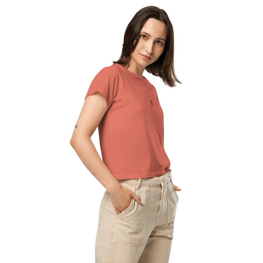 EXCLAIMING MENTALLY (maroon) embroidered waist length t-shirt product image (9)