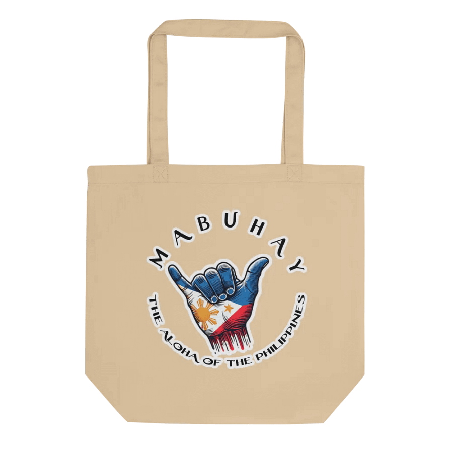 MABUHAY THE ALOHA OF THE PHILIPPINES TOTE: VERSATILE USE, ORGANIC TOTE BAG, PHILIPPINES SHAKA LOGO product image (1)
