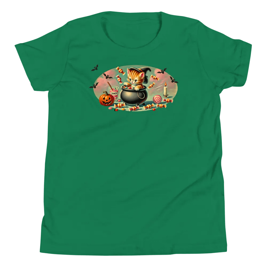 Halloween Cauldron Kitten Kids T-Shirt product image (29)