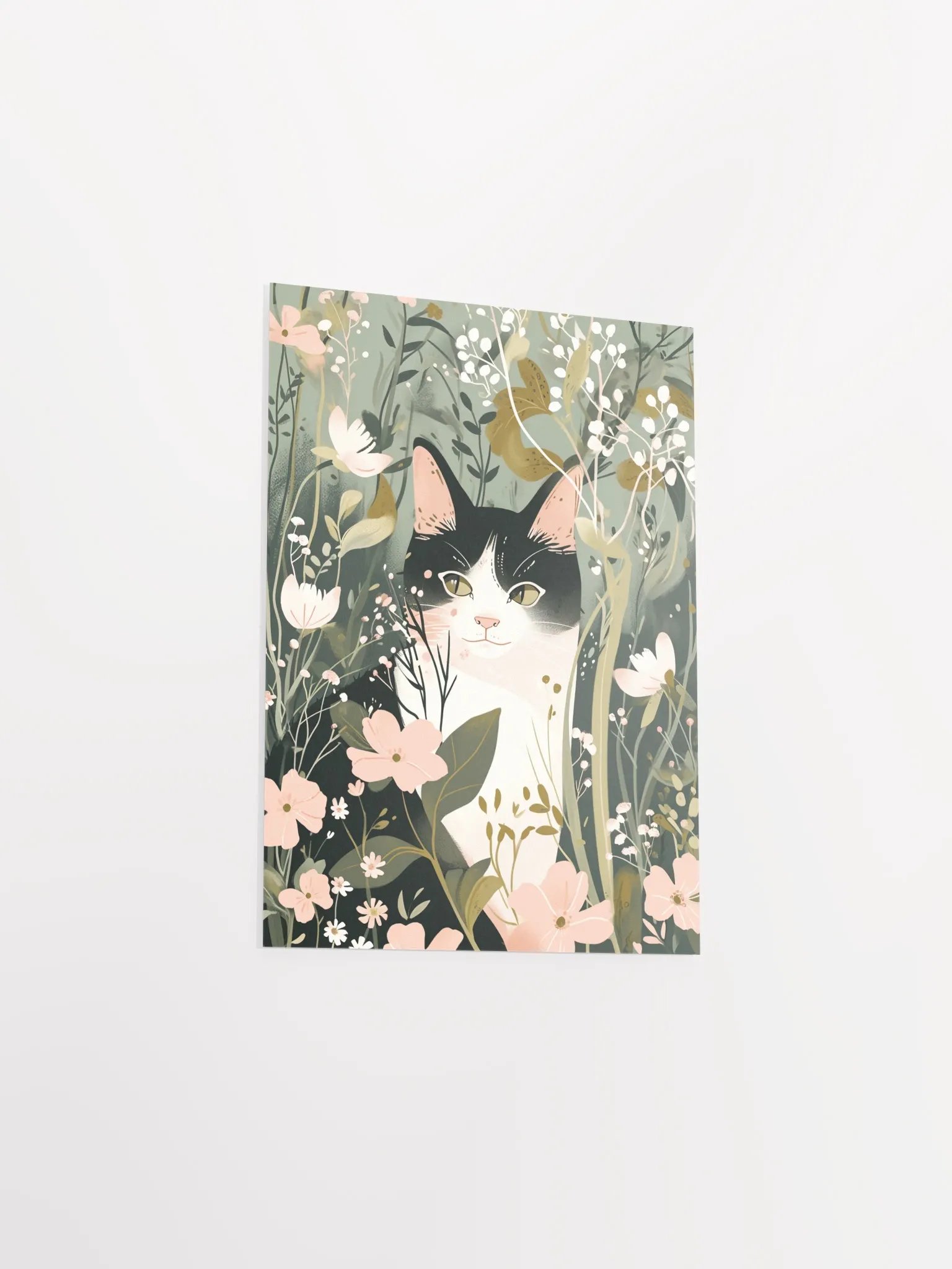 Whimsical Floral Cat Poster product image (6)