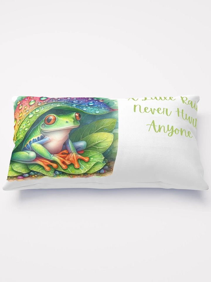 Rainy Day Frog Pillow Double Sided In White product image (1)