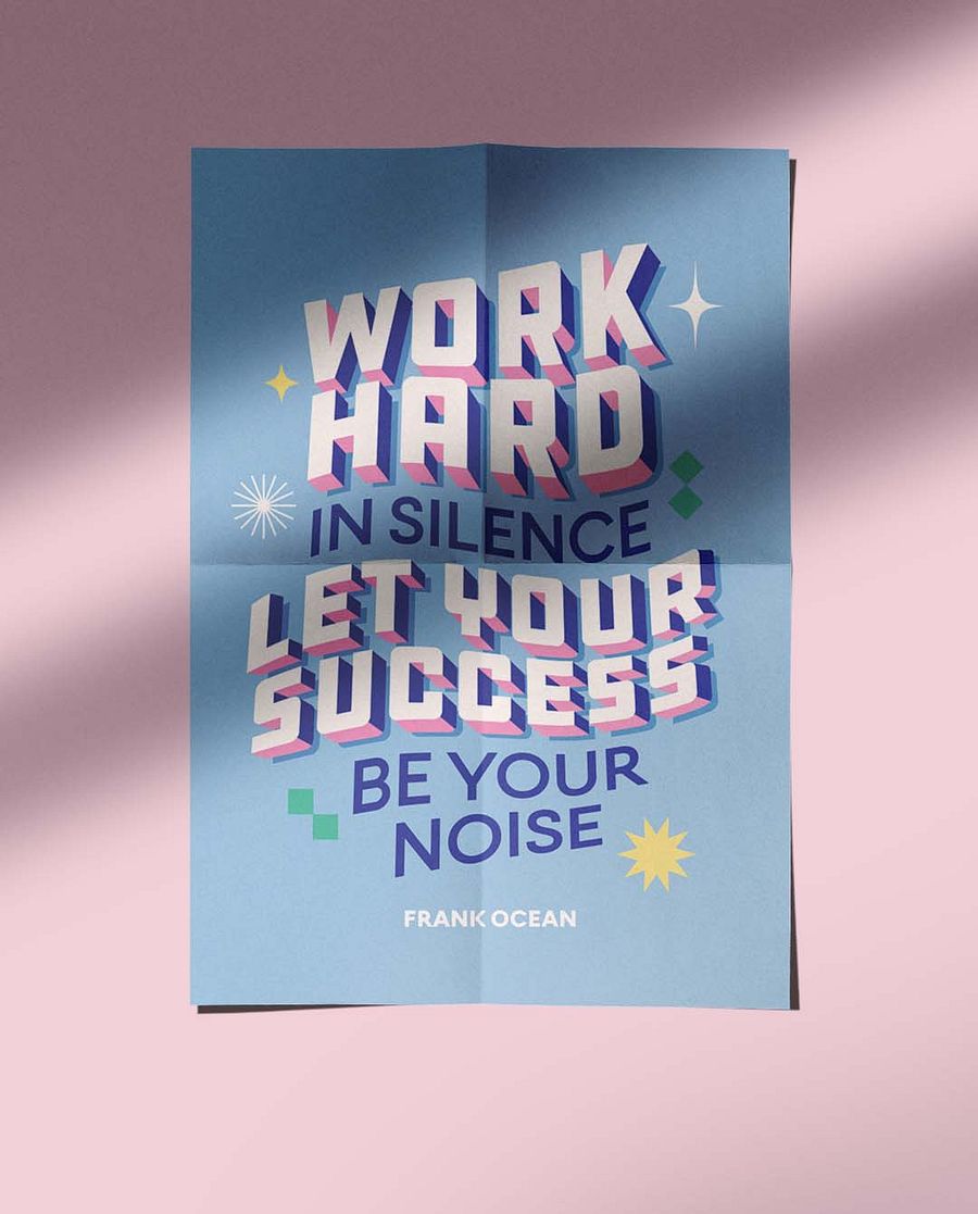 Work Hard Quote Affirmation Printable Wall Art Decor - Instant Download product image (4)