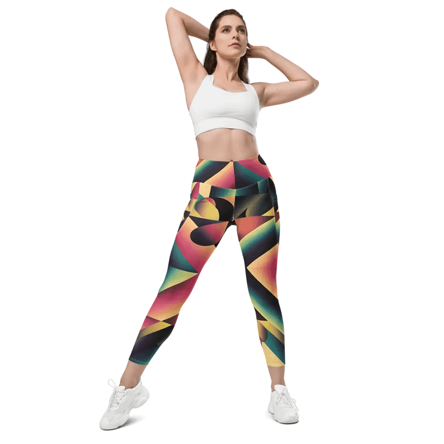 Abstract Lithographic Pattern Design Leggings with pockets - V7 product image (6)