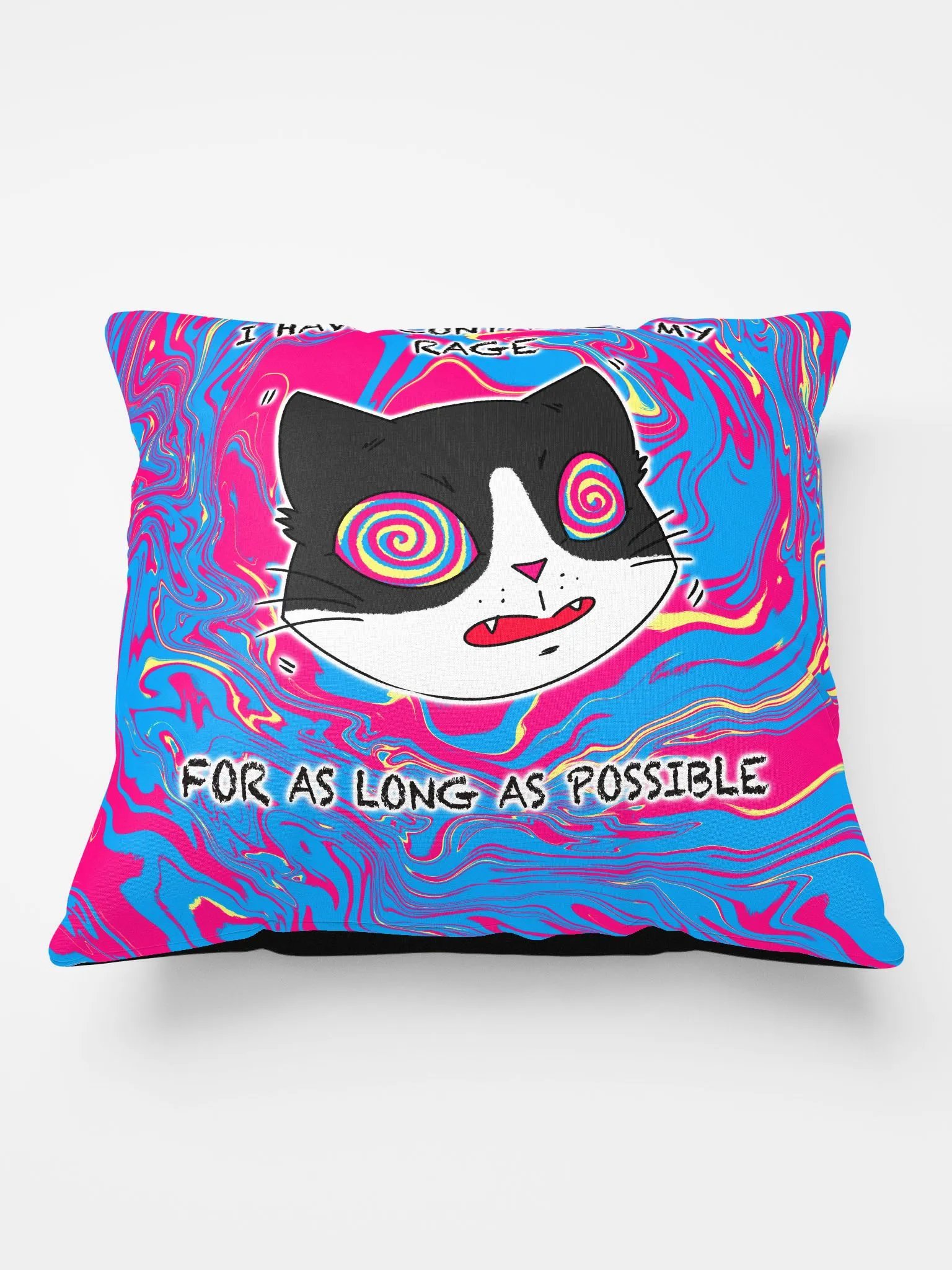 Rage Cat Pillow With Text product image (3)