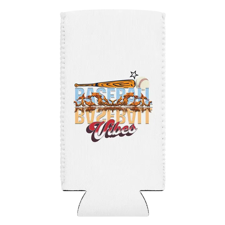 Baseball Flaming Vibes Coozie Can Cooler product image (2)