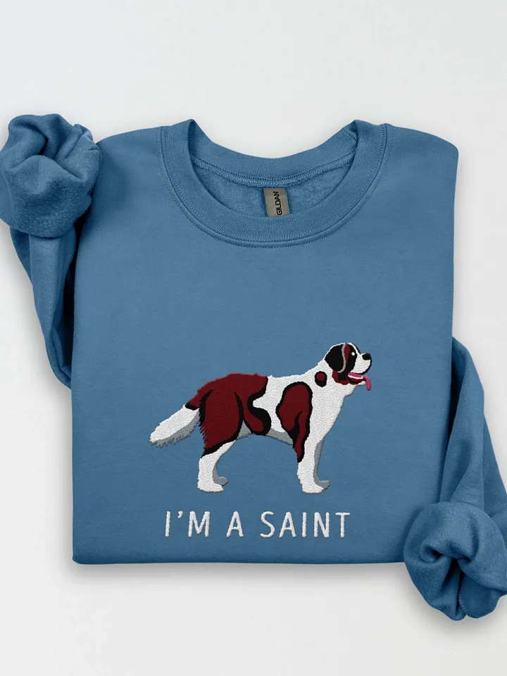 I'm a Saint Sweatshirt (Embroidered) of a Saint Bernard(Mahogany) product image (1)