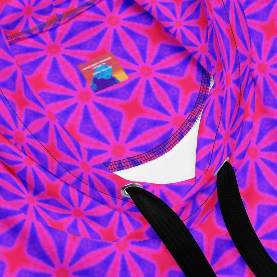 Abstract Vivid Pink and Purple Repeating Pattern Unisex All Over Print Hoodie! product image (7)